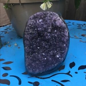 Large standing amethyst cluster